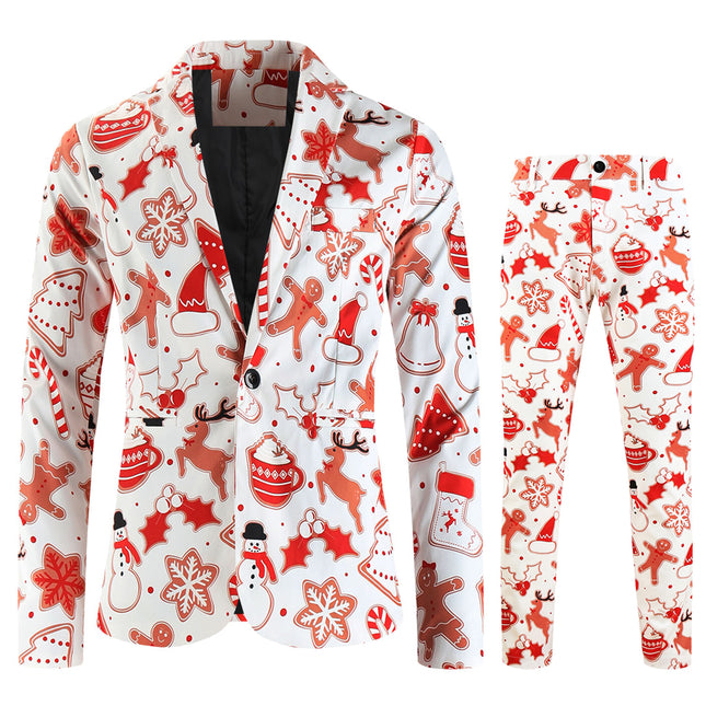 Men's Christmas Printed Suit #2TZ654 - Suits | Multicolour / M