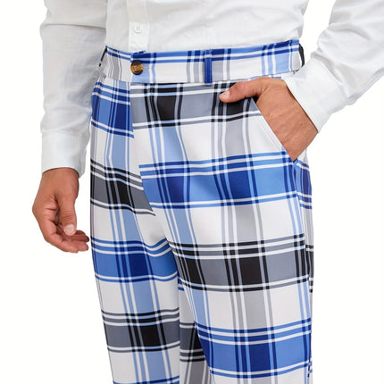 Men's Fashion Plaid Pants #25630034 - Pants | Blue / S
