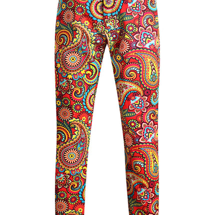 Ethnic Style Colorful Casual Trousers - Pants | Multicolor Red / M