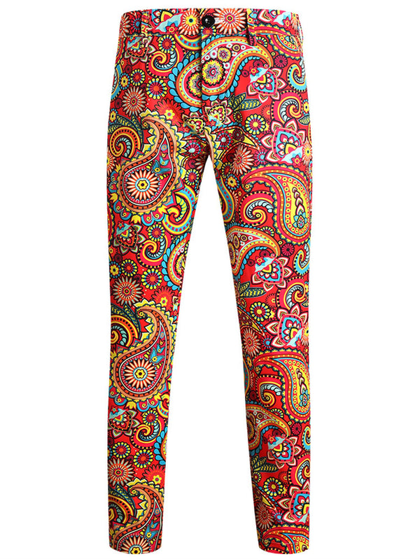 Ethnic Style Colorful Casual Trousers