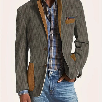 Men's Herringbone Blazer #25061132 - Blazers | Khaki / L