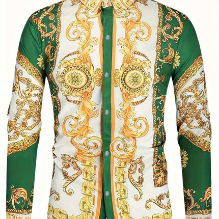 Men's Luxury Baroque Shirt #25625018 - | Green / S