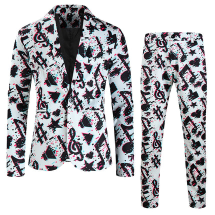 Men's Print Suit #2TZ316 - | Multicolour / M
