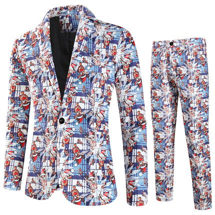 Men's Stylish Printed Suit #2TZ641 - Suits | Multicolour / M