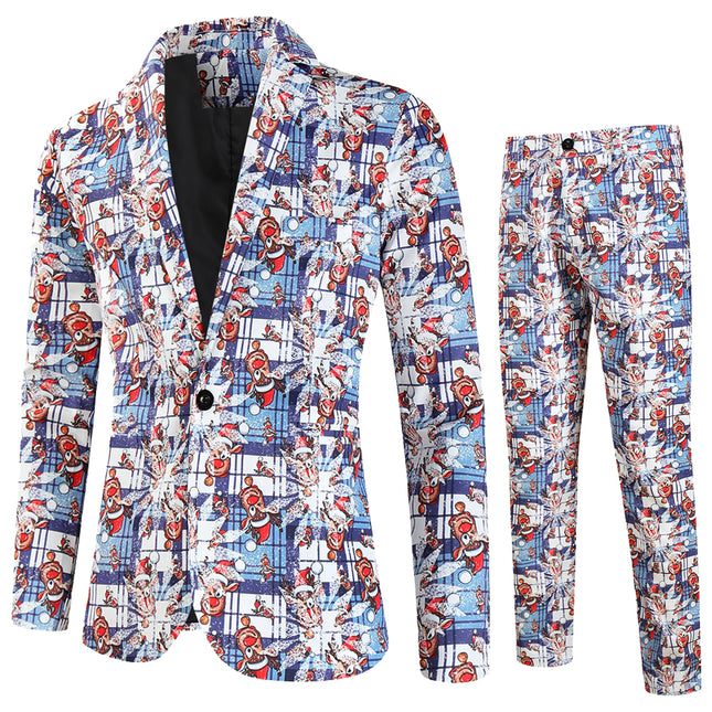 Men's Stylish Printed Suit #2TZ641 - Suits | Multicolour / M