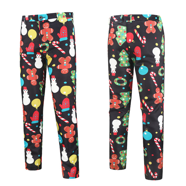 Men's Christmas Colorful Print Pants #XK32