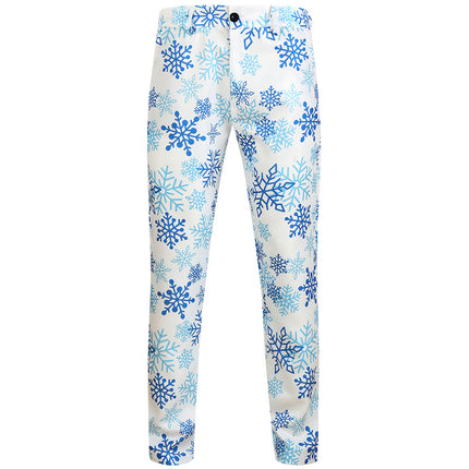 Men's Christmas Snowflake Pants #XK626 - Pants | Blue / M