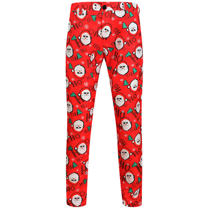 Men's Christmas Print Pants #XK621 - Pants | Red / M