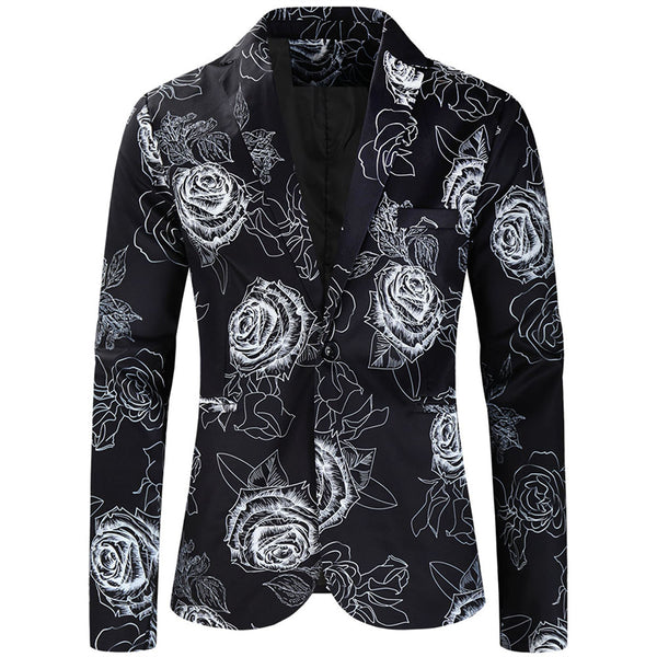 Men's Rose Printed Suit #2TZ-XX174