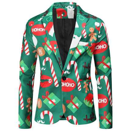 Men's Colorful Christmas Print Suit #2TZ50 - Suits | Multicolour / M