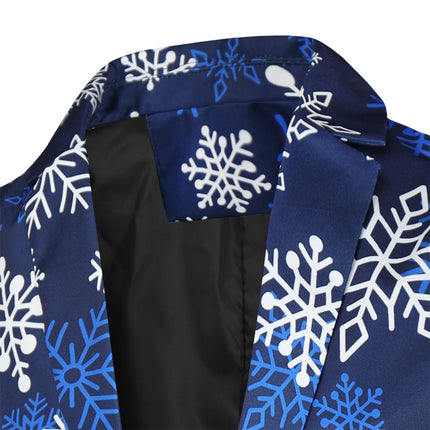 Men's Snowflake Print Suit #2TZ36 - Suits | Blue / M
