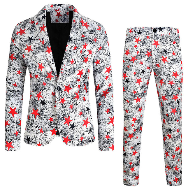 Men's Star Trendy Suit #2TZ157 - Suits | Multicolour / M