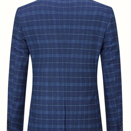 Men's 3pcs Plaid Suit #25061771 - Suits | Blue / XS