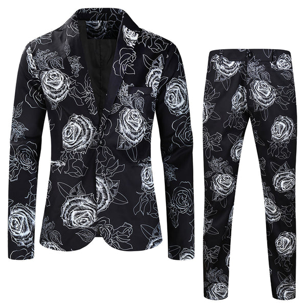 Men's Rose Printed Suit #2TZ-XX174
