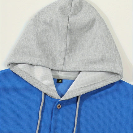 Men's Casual Waffle Hoodie #25703044 - | Blue / S