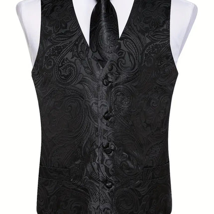 Men's Vest Tie Handkerchief Set #25061019 - Vests | Color1 / S