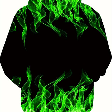 Men's Flame Print Hoodie #25703041 - | Cyan / S
