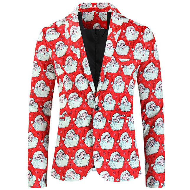 Men's Christmas Printed Suit #2TZ643 - Suits | Red / M
