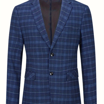 Men's 3pcs Plaid Suit #25061771 - Suits | Blue / XS