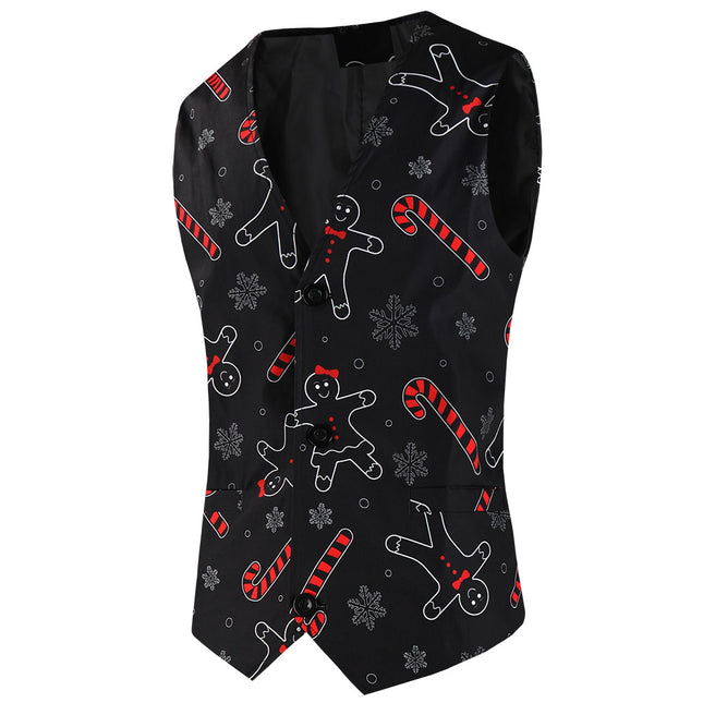 Men's Christmas Printed Vest Suit #2TZMK661 - Suits | Multicolour / M