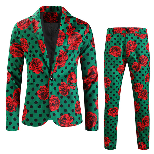 Men's Rose Dot Print Suit #2TZ163