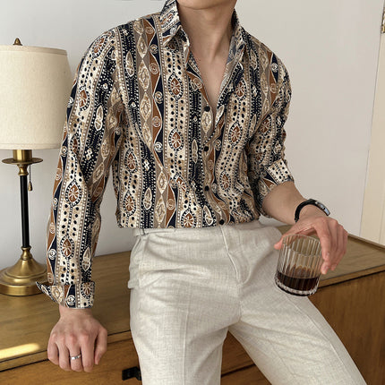 Men's Retro Ethnic Shirt #25630033 - | Multicolour / S