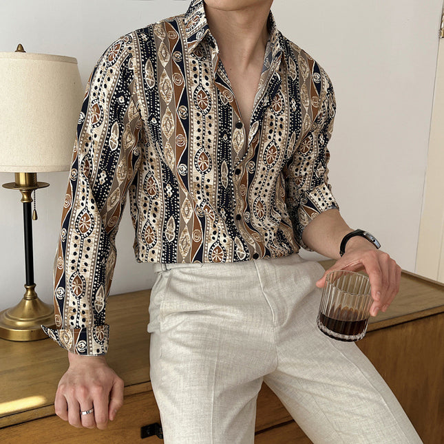 Men's Retro Ethnic Shirt #25630033 - | Multicolour / S