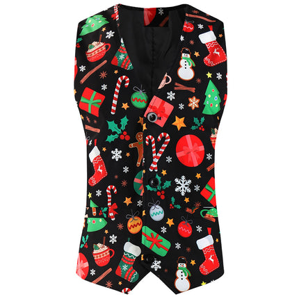 Men's Christmas Printed Vest Suit #2TZMK655 - Suits | Multicolour / M