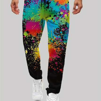 Men's Colorful Printed Pants #25062079 - Pants | Black / S
