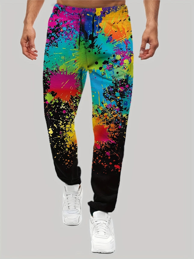Men's Colorful Printed Pants #25062079 - Pants | Black / S