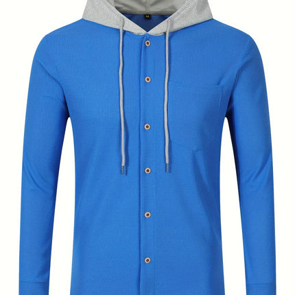Men's Casual Waffle Hoodie #25703044 - | Blue / S