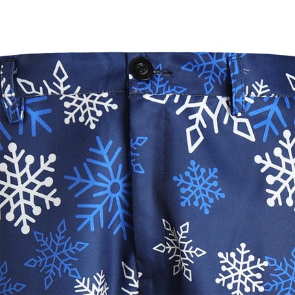Men's Snowflake Print Pants #XK36 - Pants | Blue / M