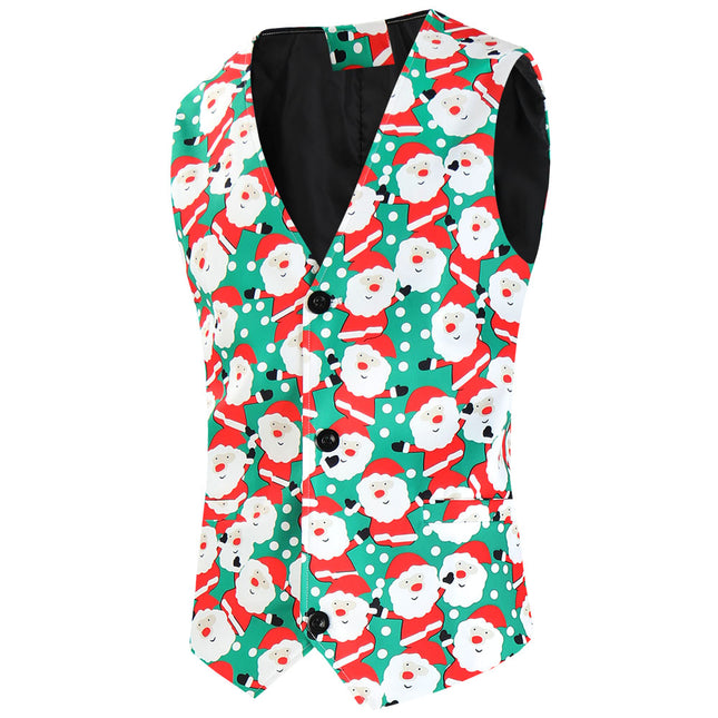Men's Christmas Printed Vest Suit #2TZMK632 - Suits | Multicolour / M