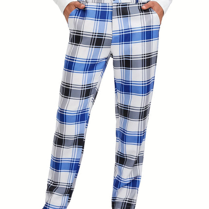 Men's Fashion Plaid Pants #25630034 - Pants | Blue / S