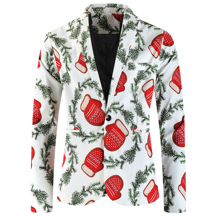 Men's Christmas Gloves Print Suit #2TZ651 - Suits | Multicolour / M