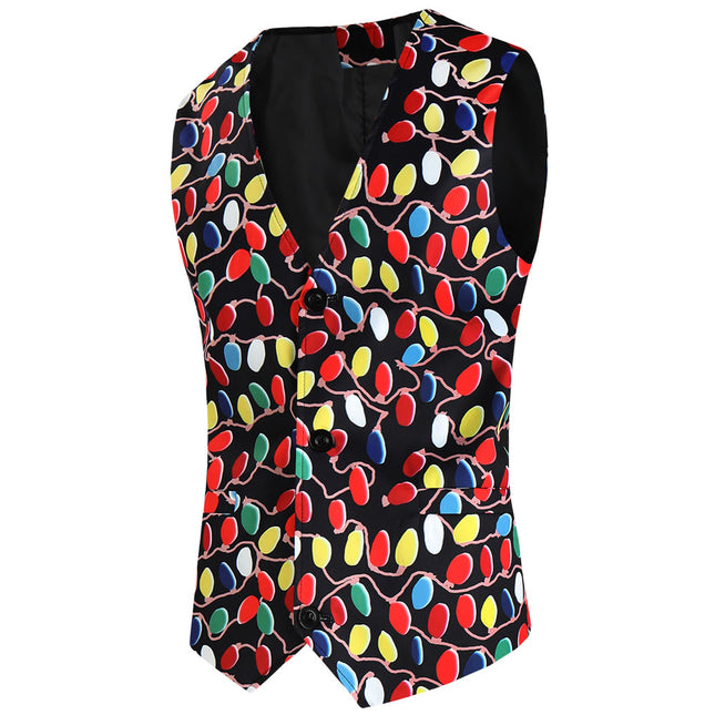 Men's Colorful Printed Vest Suit #2TZMK635 - Suits | Multicolour / M