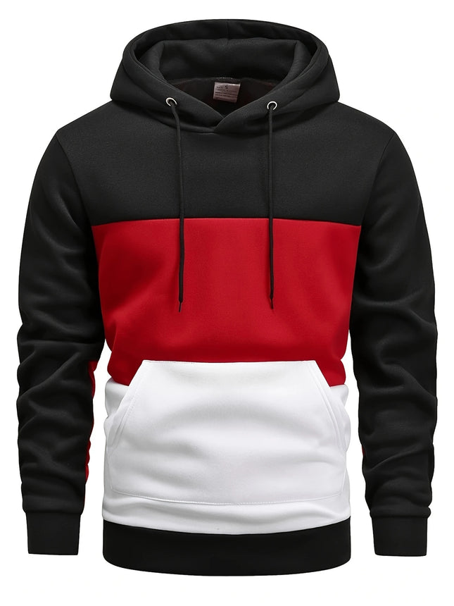 Men's Color Block Hoodie #25701040 - | Red / S