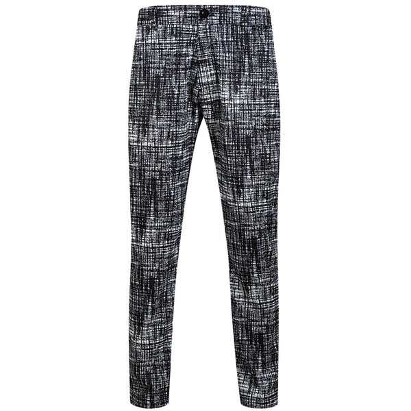 Men's Textured Grid Print Suit #2TZ314