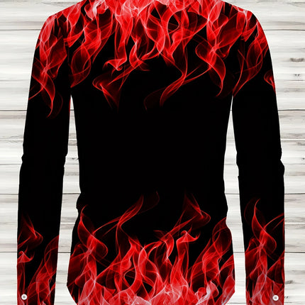 Men's Fashion Flame Shirt #25624007 - | Red / S