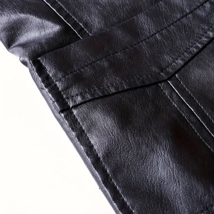 Men's Leather Jacket #25061245 - | Burgundy / 2XS
