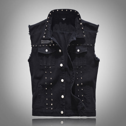 Men’s Denim Rivet Vest #25625013 - Vests | Black / S