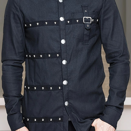 Men's Gothic Rivet Shirt #25625015 - | Burgundy / M