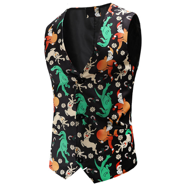 Men's Printed Vest Suit #2TZMK49 - Suits | Multicolour / M
