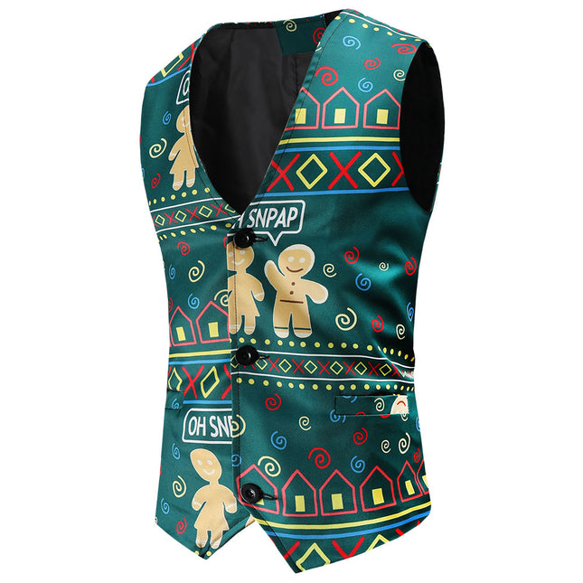 Men's Printed Vest Suit #2TZMK52 - Suits | Multicolour / M