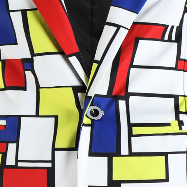 Men's Square Print Suit #2TZ-XX1136