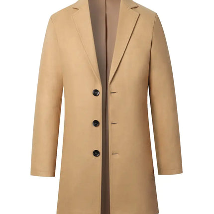 Men's Elegant Overcoat #25061025 - | Khaki / S
