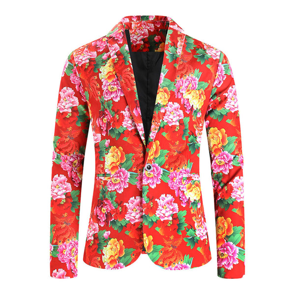 Men's Floral Printed Suit #2TZ901
