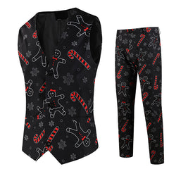 Men's Christmas Printed Vest Suit #2TZMK661 - Suits | Multicolour / M