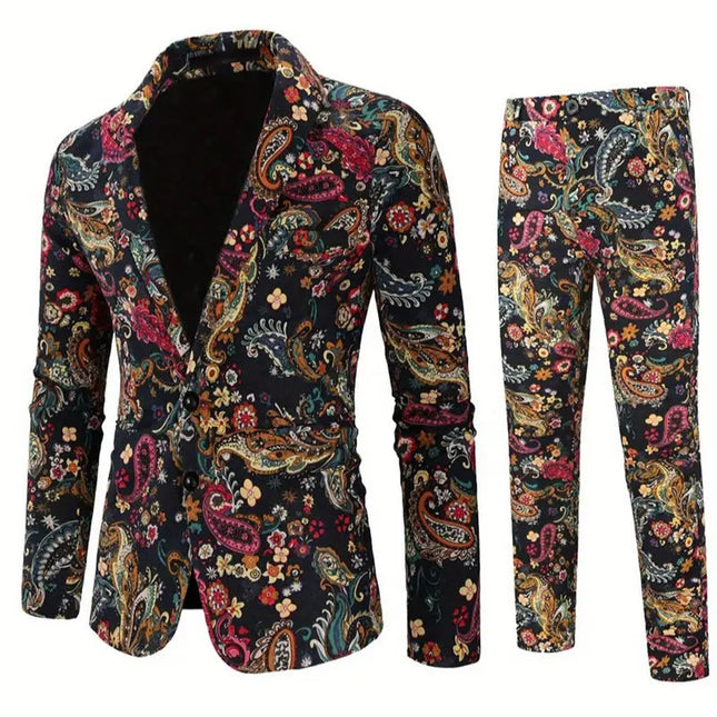 Men's Colorful Print Suit #25061130 - Suits | Multicolour / XS