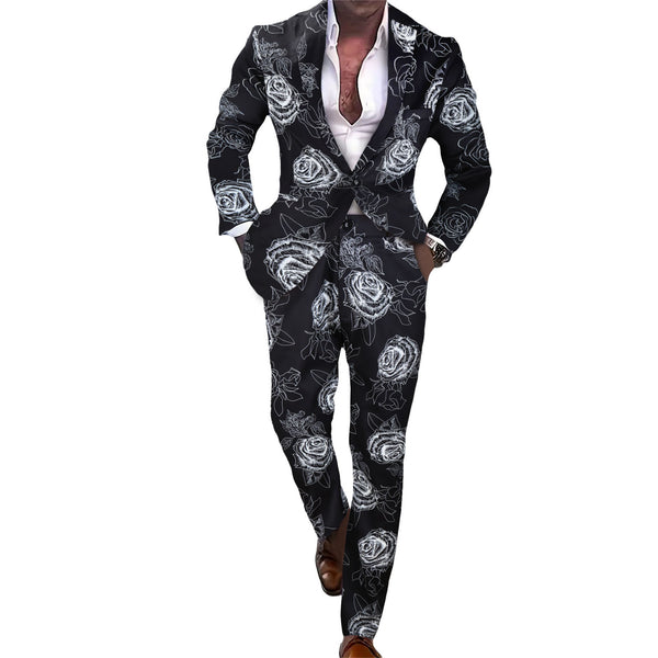 Men's Rose Printed Suit #2TZ-XX174
